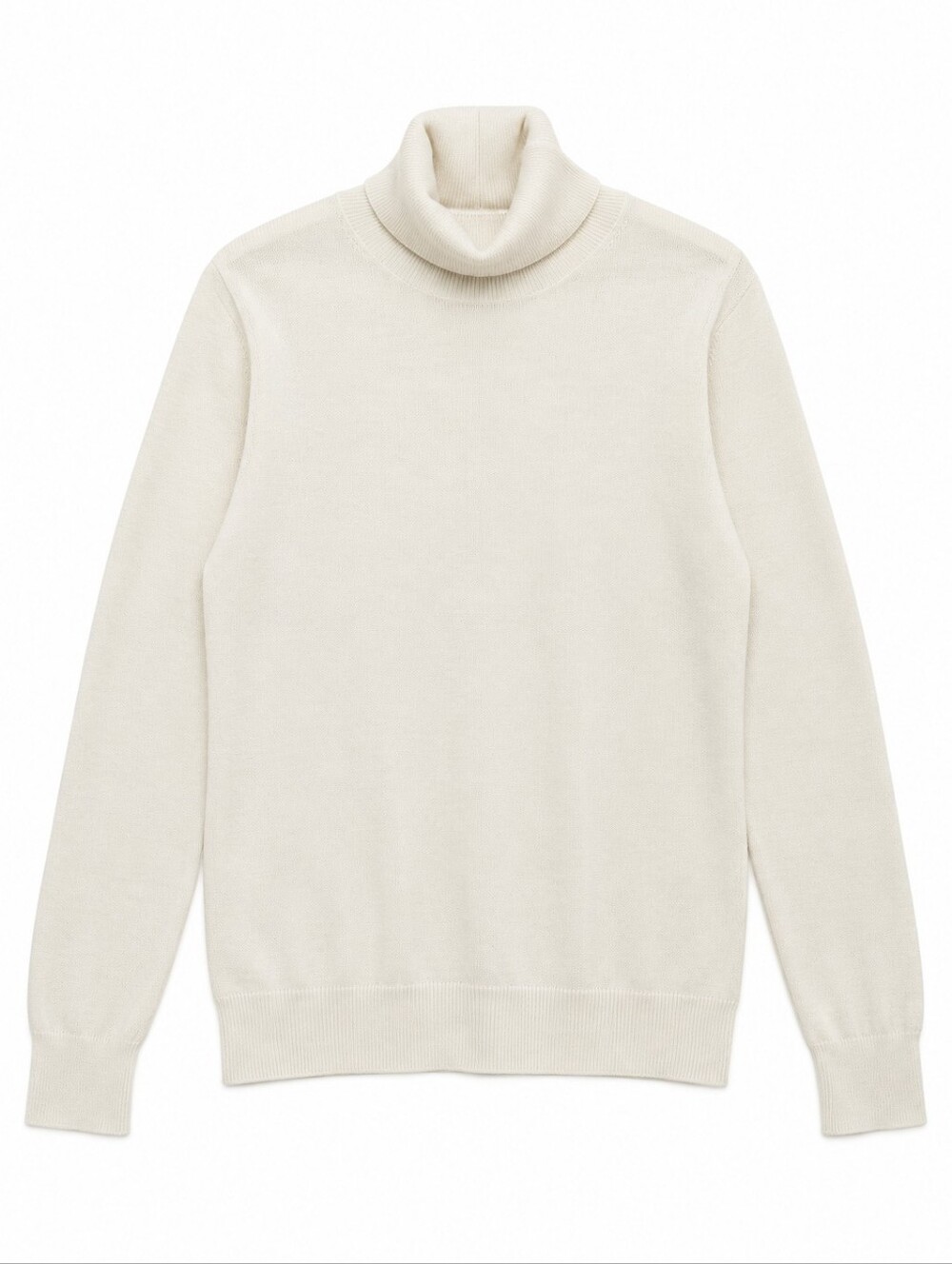 Hudson's Bay 100% Merino Wool Turtleneck Sweater Cream Ivory Womens Unisex Sz M